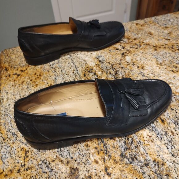 Chaps Men's Black Leather Kiltie Tassel Slip On Loafer Shoes 096-8104 Size 10M - Picture 5 of 12